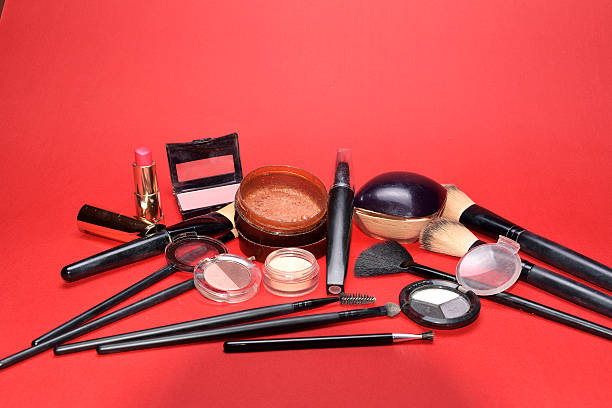istock Set of decorative cosmetics on light colorful background 501231658