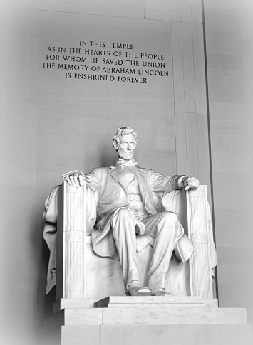 Washington DC, USA - April 12, 2015: President Abraham Lincol statue in Washington DC