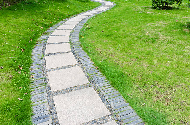 istock Stone brick footpath in the garden 501232054