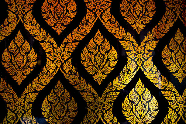 istock Golden Thai style line art Background. 501232884