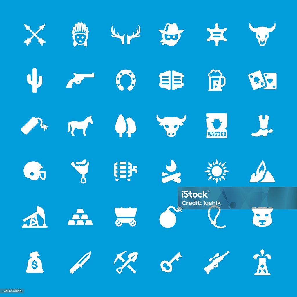 Wild West vector icons set Wild West vector icons - set #27 Texas stock vector