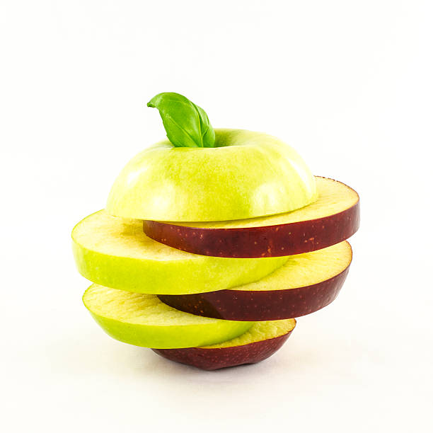 istock Fresh sliced green and red apple 501234504