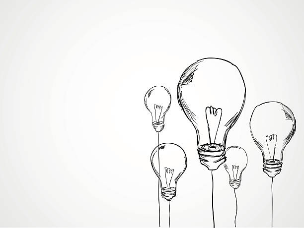 ilustraciones, imágenes clip art, dibujos animados e iconos de stock de lámparas sketch vector - inspiration light bulb motivation lighting equipment