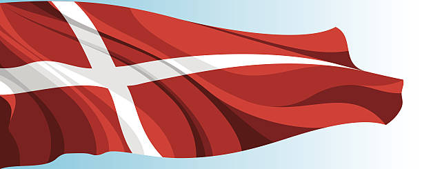 La bandera nacional de Dinamarca - ilustración de arte vectorial