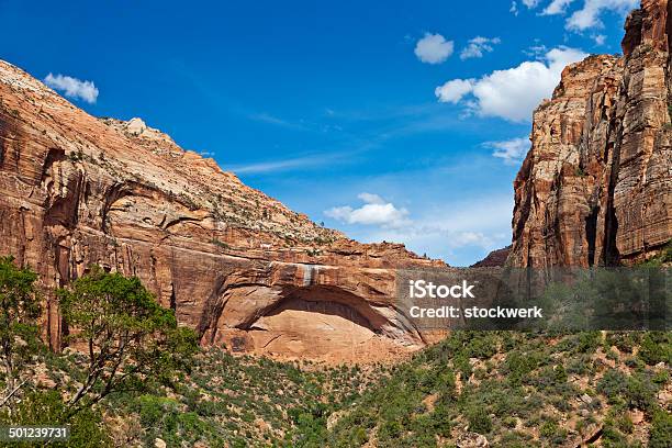 Zion National Park Arch Stock Photo - Download Image Now - Arid Climate, Awe, Beauty In Nature