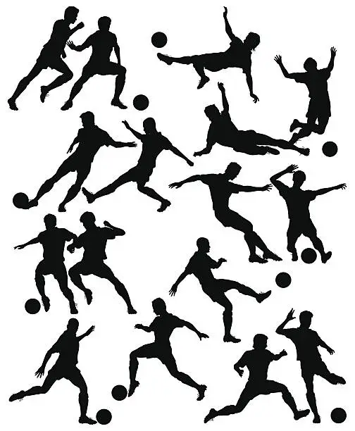 Vector illustration of Footballers