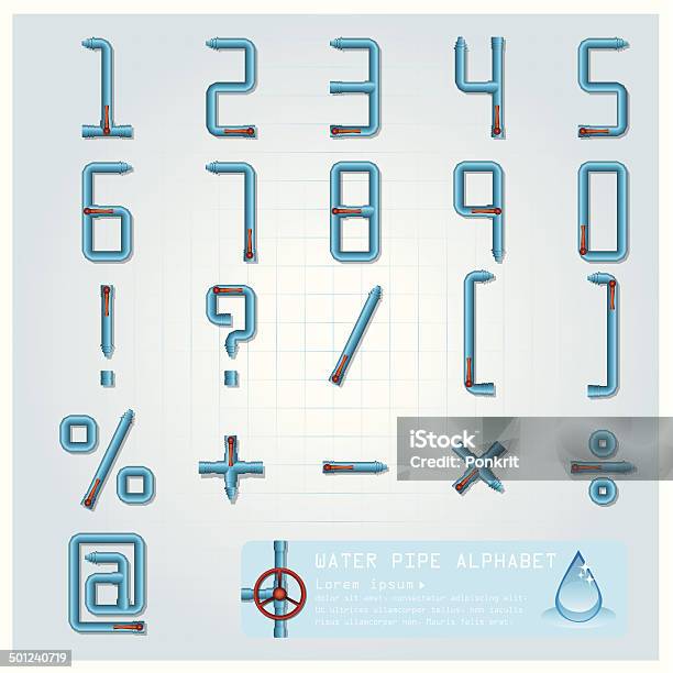 水パイプアルファベット文字のデザインテンプレート - パイプラインのベクターアート素材や画像を多数ご用意 - パイプライン, 数字, 水道管