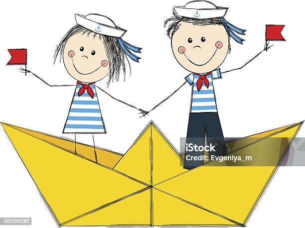 Funny Sailors Stock Illustration - Download Image Now - Boys, Cartoon, Cheerful