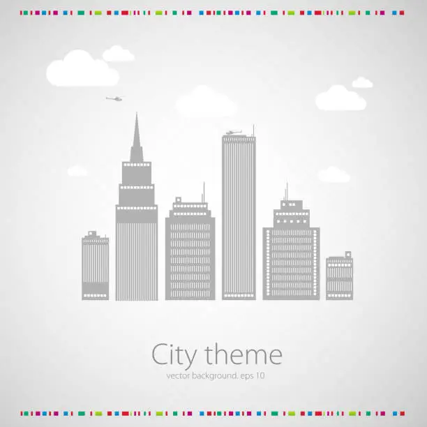 Vector illustration of Abstract color background. City theme. Vector