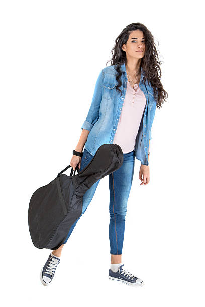istock Young woman with guitar 501243185