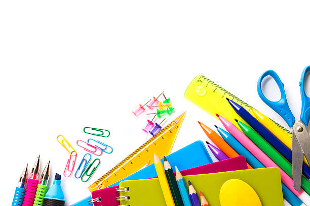 istock School supplies on white background 501243379