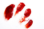 Bloodly red finger prints