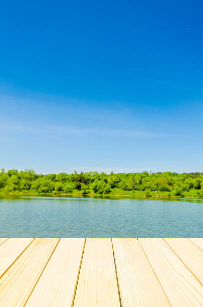 istock Empty wooden table with beautiful landscape background 501255810