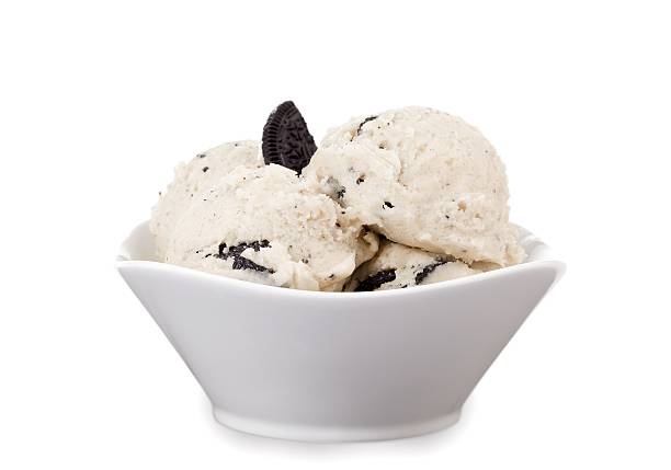cookies and cream in a bowl stock photo