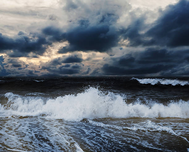 istock Sea and beach with sky storm cloud 501258050