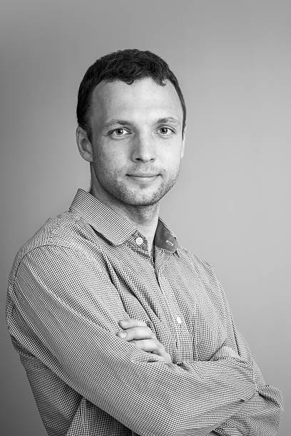 istock Young Caucasian Man, black and white studio portrait 501259677