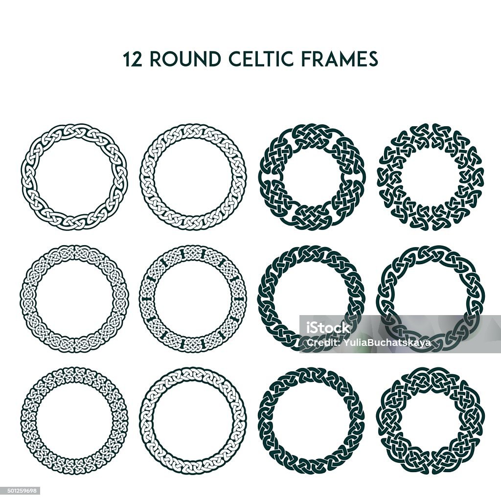 Round Celtic Frames Collection of various round celtic frames, vector illustration Celtic Style stock vector