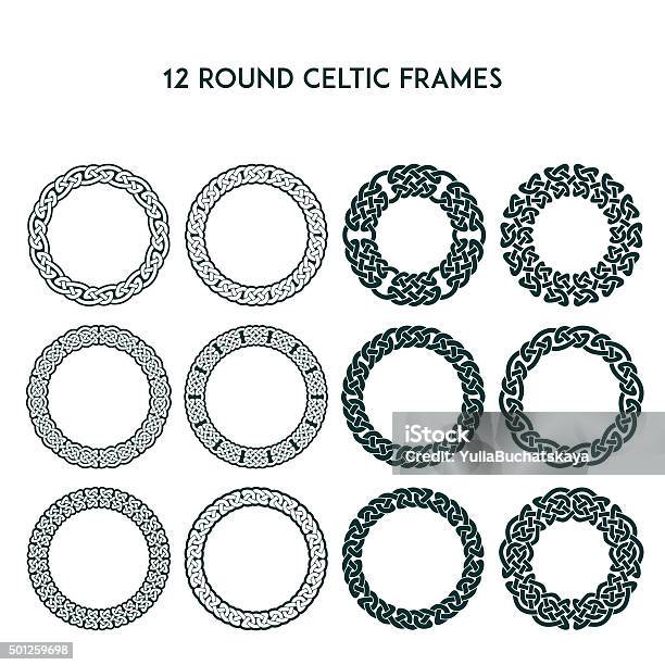 Round Celtic Frames Stock Illustration - Download Image Now - Celtic Style, Circle, Celtic Knot