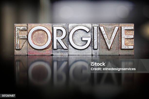 Forgive Letterpress Stock Photo - Download Image Now - Forgiveness, Crime, Horizontal