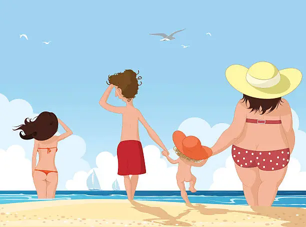 Vector illustration of Family holidays