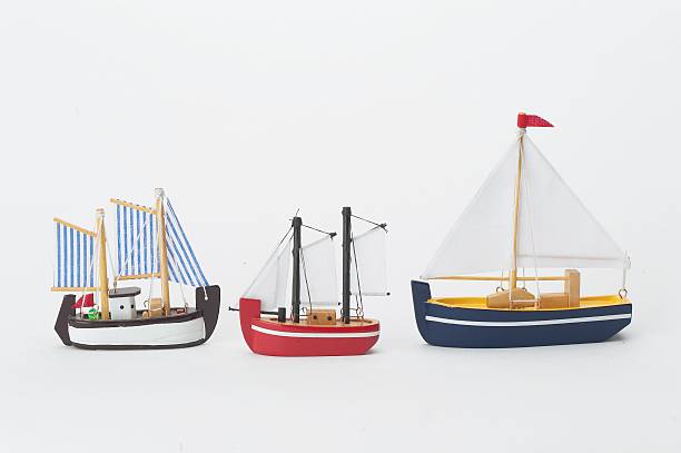 Wooden Toy Boats stock photo