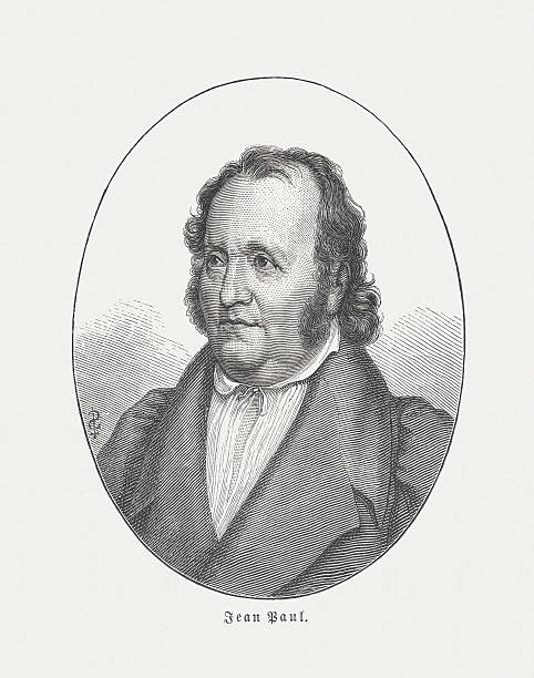 Jean Paul (really: Johann Paul Friedrich Richter, 1763 - 1825), German writer. Woodcut engraving after a painting (1802) by Carl Christian Vogel von Vogelstein (German painter, 1788 - 1868), published in 1882.