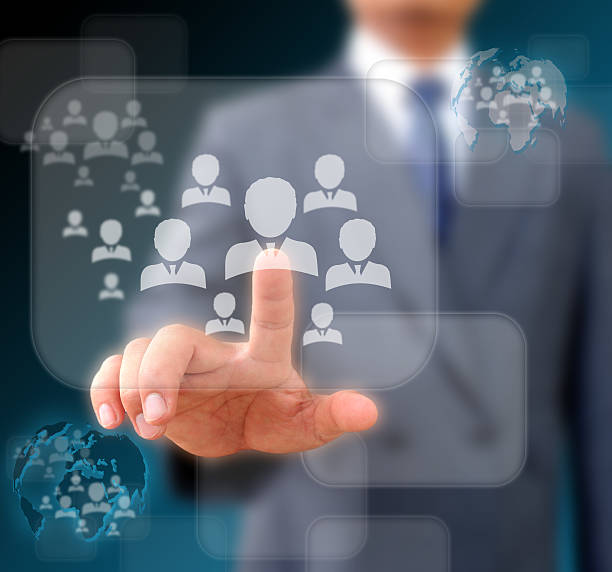 istock Businessman works with Social Network Display 501275661