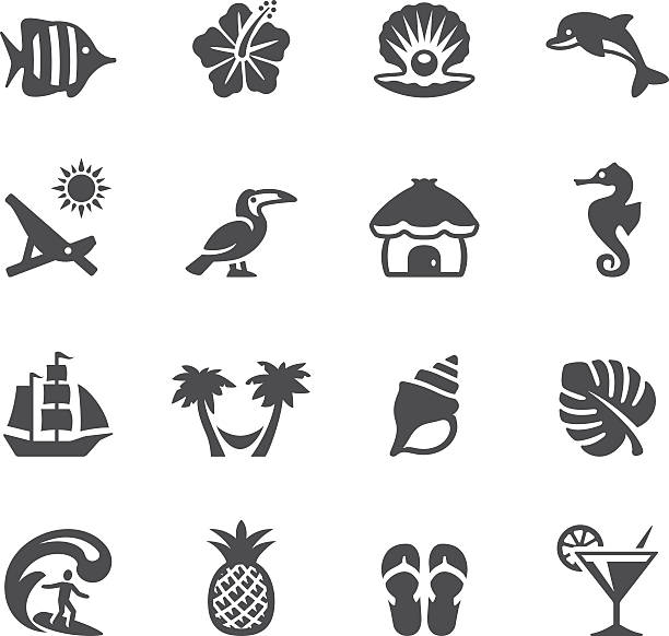 Soulico icons - Tropical Vacations Soulico collection - Tropical Vacations icons. beach symbols stock illustrations