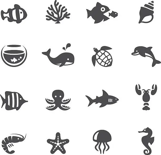 Vector illustration of Soulico icons - Sea Life