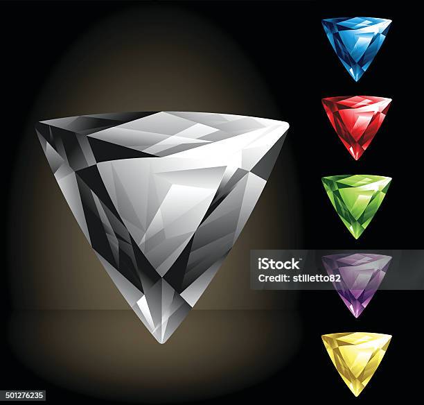 Triangle Shaope Gemstone Stock Illustration - Download Image Now - Blue, Clip Art, Computer Graphic