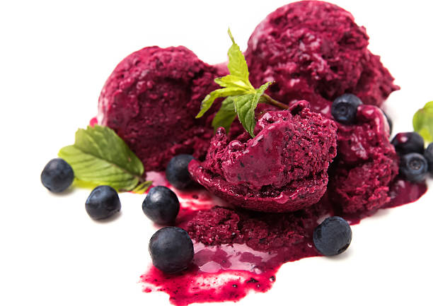 istock Scoops of blueberry ice-cream 501276825