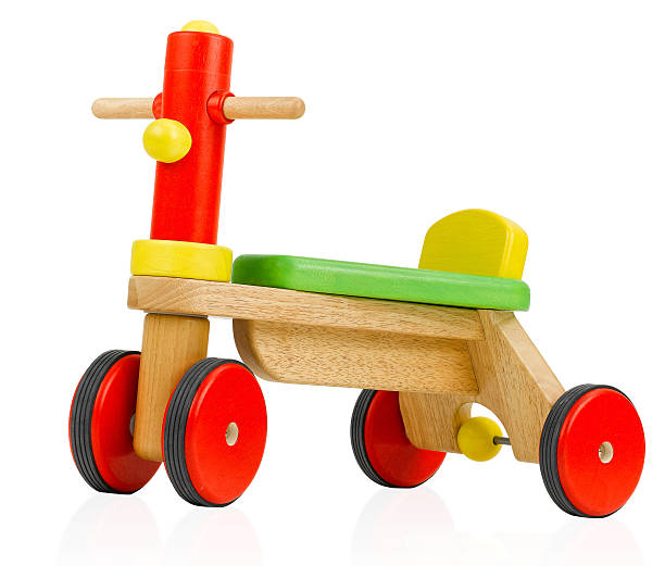 istock Wooden toy bicycle isolated 501277915