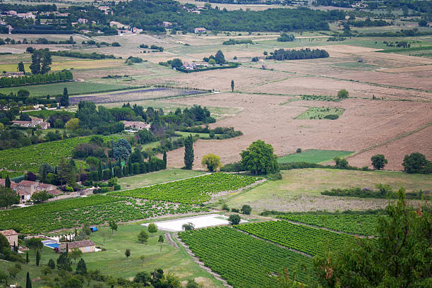 вид с воздуха региона прованс, франция - lavender coloured lavender provence alpes cote dazur field стоковые фото и изображения