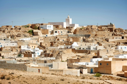 View at village Tamezret in Tunisia.