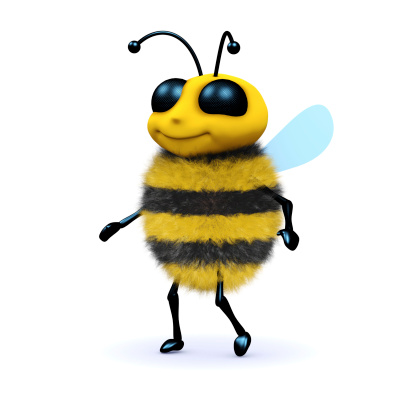 3d render of a bee walking