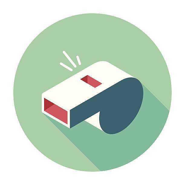 Flat Whistle Icon Flat & Long Shadow Whistle Icon loud whistle sound stock illustrations
