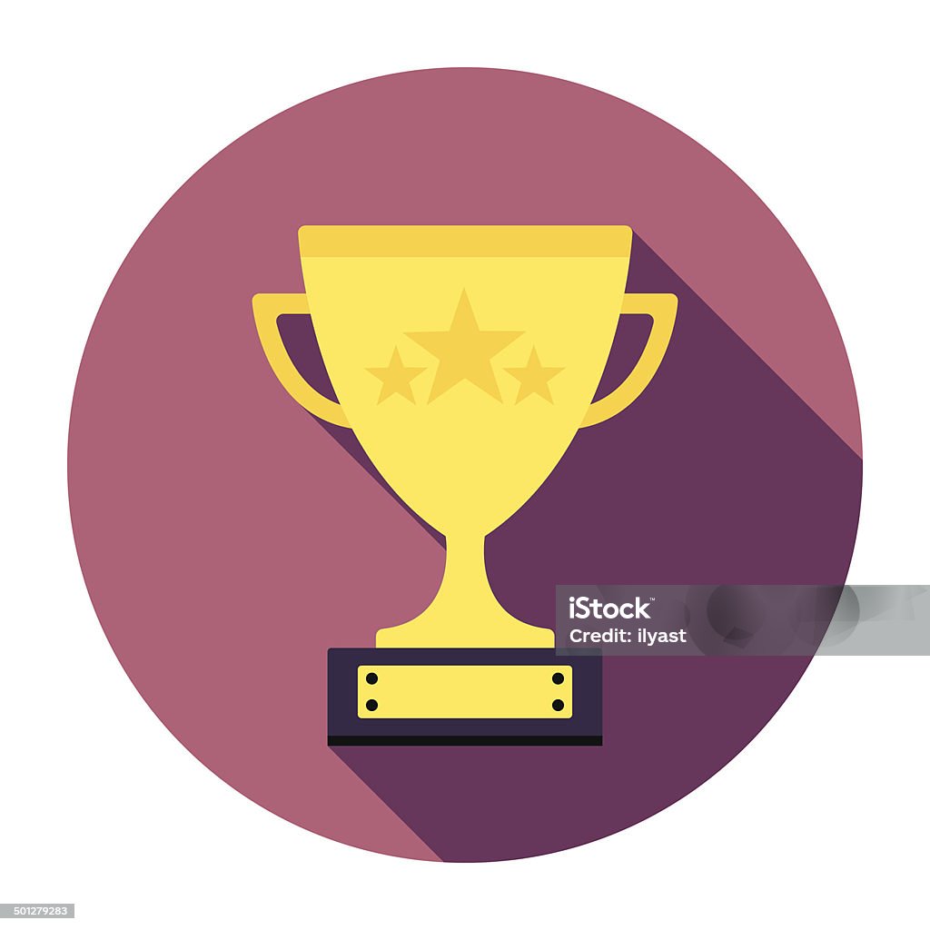 Flat Trophy Icon Flat & Long Shadow Trophy Icon Trophy - Award stock vector
