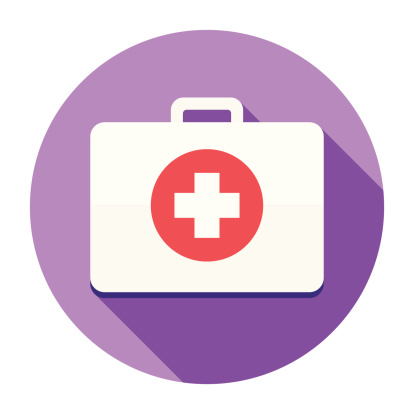 Flat & Long Shadow First Aid Kit Icon