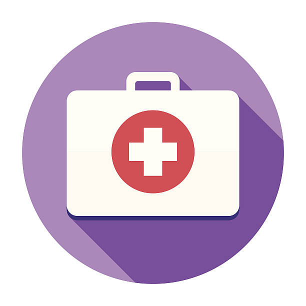 Flat First Aid Kit Icon Flat & Long Shadow First Aid Kit Icon first aid stock illustrations