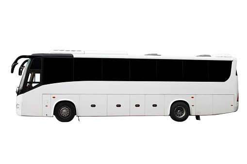 The modern excursion bus isolated on a white background