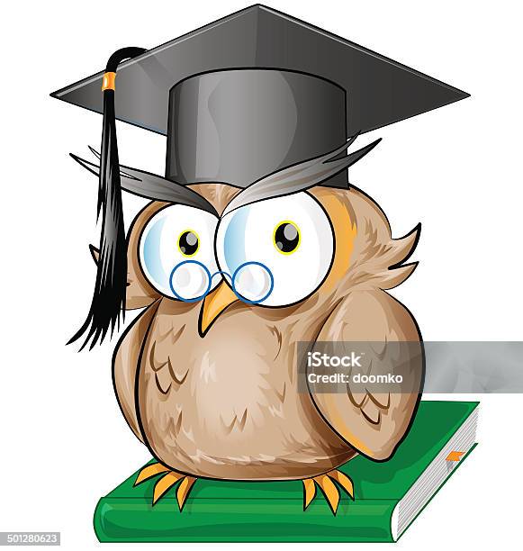 Wise Owl Cartoon Stock Illustration - Download Image Now - Animal, Animal Markings, Art