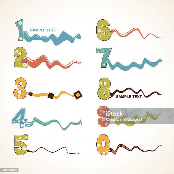 Numbers Pcture Design Colored Numbers Design Stock Illustration - Download Image Now ...