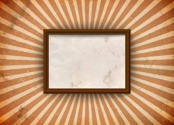 rama grunge z promieniami - sepia toned frame paper backgrounds stock illustrations