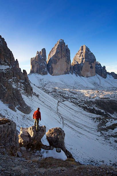 istock Hiker at the Three pinnacles in the eastern Dolomites 501283662