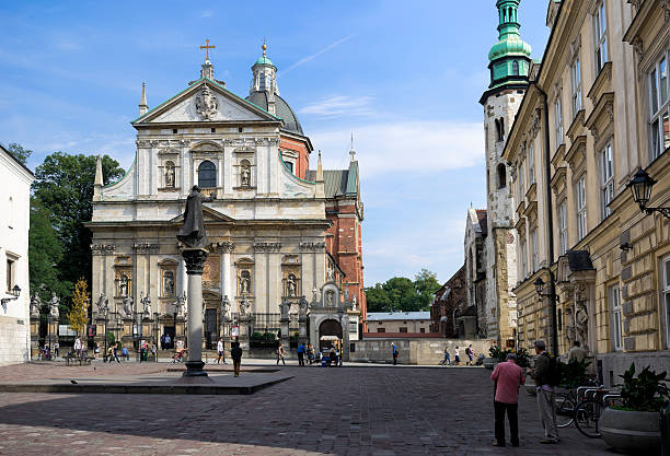 Krakow, Poland - September 15, 2015: View of Saints Peter and Paul Church from the St. Maria Magdalena Square, Old Town district