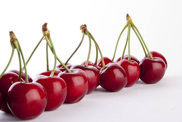 red cherries stock photo