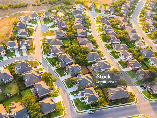 Aerial View Of Suburban Austin Texas Stock Photo - Download Image Now - Texas, Residential Building, Aerial View