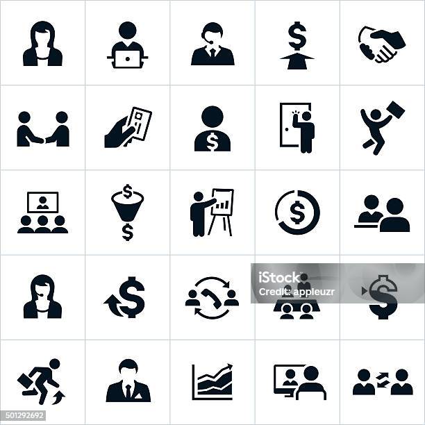 Sales Icons Stock Illustration - Download Image Now - Icon Symbol, Sales Occupation, Selling