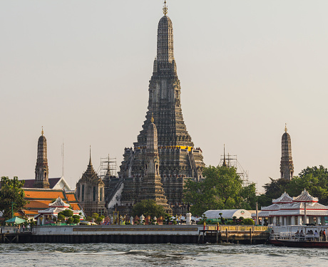 Wat Arun temple in Bangkok before sunset