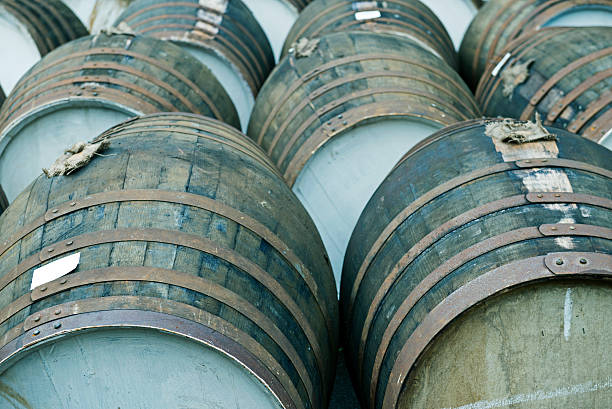 istock Oak barrels at whiskey distillery in Scotland UK 501293764